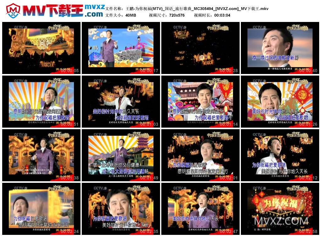 王鹏-为你祝福(MTV)_国语_流行歌曲_MC305494